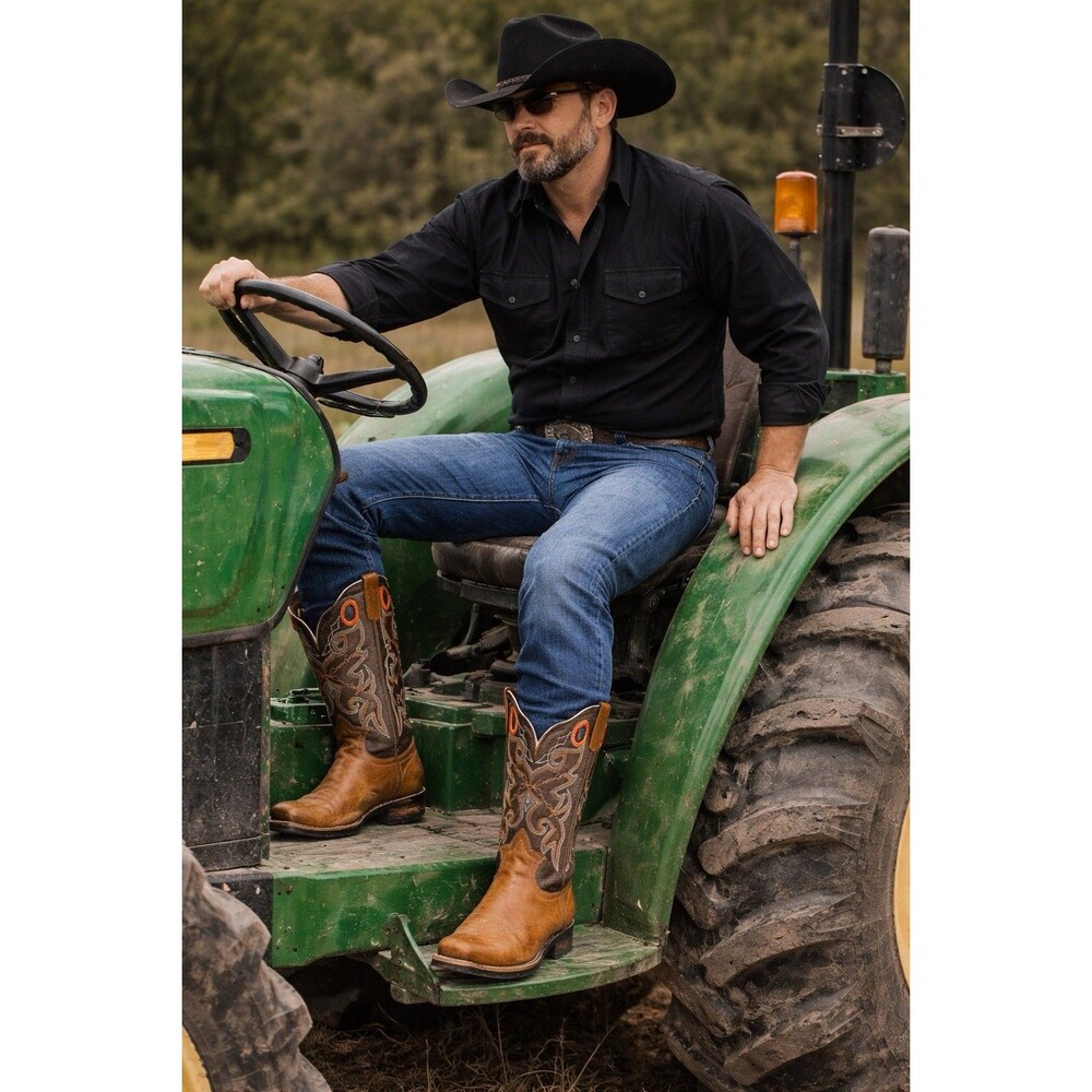Reparo TX men’s cowboy boots NWB Size 11 Square Toe Brown
